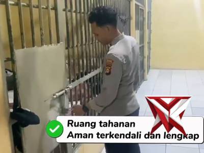 CEK DAN KONTROL RUANG TAHANAN OLEH PIKET JAGA TAHANAN POLRES MUBA ( SM13 )