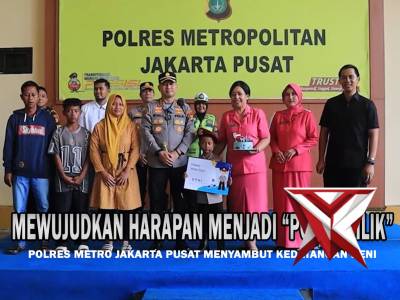 Polres Jakpus Wujudkan Harapan Deni Jadi Polisi Cilik, Beri Semangat Anak Pejuang Leukemia