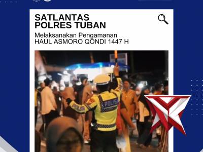 Satlantas Polres Tuban Amankan Kegiatan Haul Asmoro Qondi