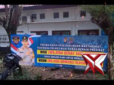 Giat pemasangan banner Polsek Muara Kelingi - PoliceTube