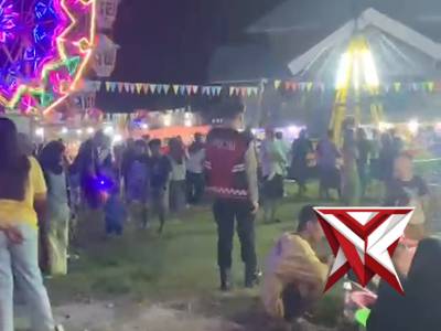 Patroli Personil Satuan Samapta Polres Boltim di Tempat Keramaian