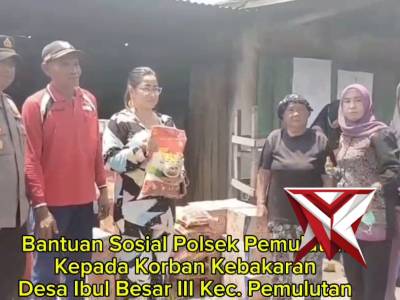 Bantuan dari Polsek Pemulutan bagi korban kebakaran di Desa Ibul besar - PoliceTube