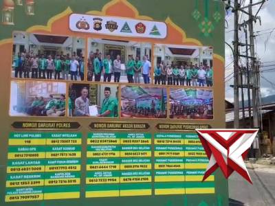 giat kasatintel polres oku seltan mengecek pembangunn pos ansor banser kab okuselatan