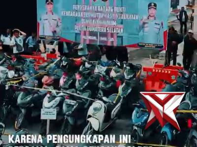 Kapolda Sumsel Kembalikan Ratusan Kendaraan Hasil Kejahatan kepada Masyarakat