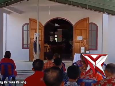 Kanit Intelkam polsek BP peliung melaksanakan monitoring giat PAM jumat Agung d gereja Hati kudus