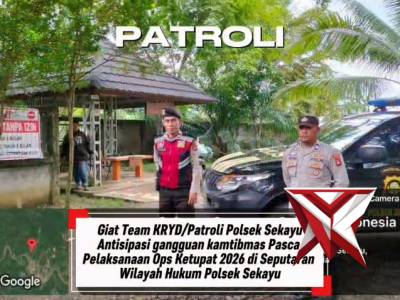 Giat Patroli PS Kanit Samapta Polsek Sekayu Bersama Piket Spkt - PoliceTube
