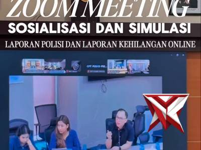 Polres Musi Rawas ikuti Zoom Meeting Sosialisasi dan Simulasi  (LP) serta Laporan Kehilangan  Online
