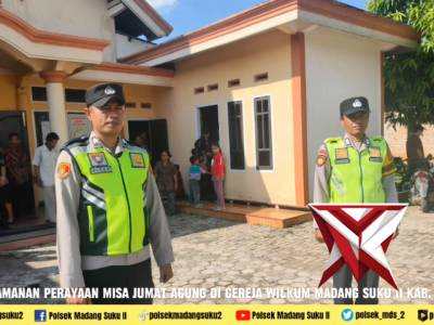 Giat Pengamanan Perayaan Misa Jumat Agung di Gereja Wilkum Madang Suku II Kab. Oku Timur