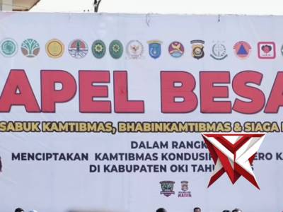 Apel Sabuk Kamtibmas dan Sispamkota serta Penanggulangan Bencana di KAB. OKI