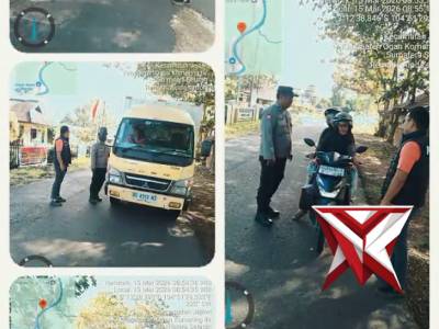 Samapta dan reskrim Polsek Jejawi giat KRYD rutin di depan Mako dgn target orang, muatan & kendaraan