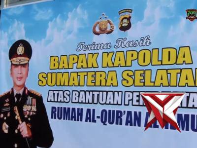 Kapolda Sumatera Selatan Irjen Pol Dr. Sandi Nugroho mewujudkan bantuan sumur bor di Ponpes