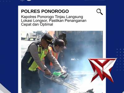 Kapolres Ponorogo Tinjau Langsung Lokasi Tanah Longsor, Pastikan Penanganan Optimal
