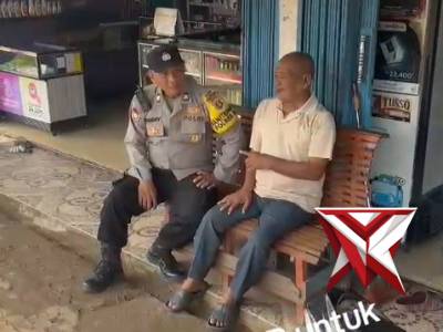 Kanit Binmas Polsek Pampangan melaksanakan giat sambang dan himbauan kamtibmas