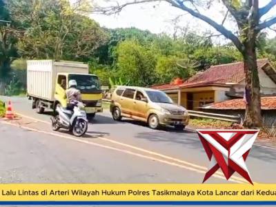 situasi arus lalu lintas pada hari Minggu, 22 Maret 2026 s.d Pukul 16.00 wib di tasik kota - PoliceTube