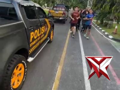 LARI PAGI BERSAMA KAPOLRES OKU SELATAN