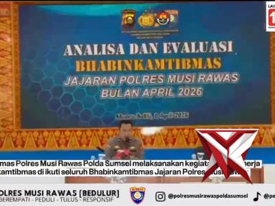 Polres Musi Rawas, Sat Binmas Gelar Anev Kinerja Bhabinkamtibmas Jajaran April 2026.