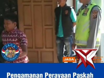 Polsek Purwodadi-Polres Musi Rawas.Laks Pengamanan Paskah di gereja Santo Yusup.purwodadi