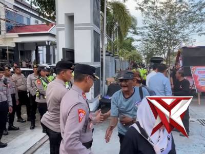 Polres Magetan melaksanakan Pengamanan aksi Unjuk rasa Grib Jaya