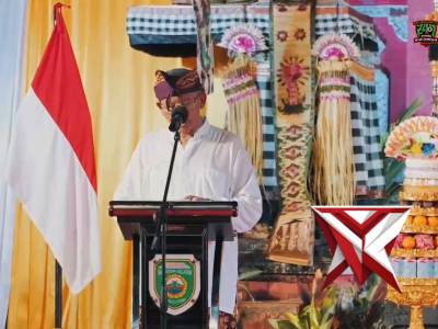 Kapolda sumsel IJP.Dr.Sandi Nugroho menghadiri perayaan dharma santi hari suci nyepi