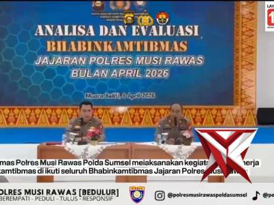 Polres Musi Rawas, Sat Binmas Gelar Anev Kinerja Bhabinkamtibmas Jajaran April 2026.