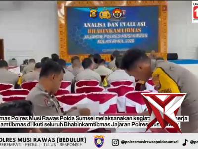 Polres Musi Rawas, Sat Binmas Gelar Anev Kinerja Bhabinkamtibmas Jajaran April 2026. - PoliceTube