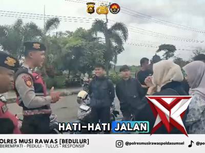Patroli Humanis Polres Musi Rawas, Ingatkan Pemudik Motor Utamakan Keselamatan - PoliceTube