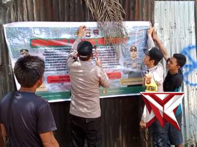 Polres Muba memberikan Imbauan illegal Refenery kepada masyarakat