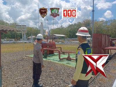 Anggota Polres Muara Enim bersama personel Polsek Lawang Kidul melaksanakan pengecekan titik hotspot