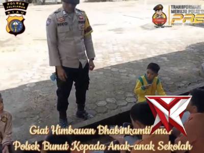 Giat Himabaun Bhabinkamtibmas Polsek Bunut Kepada Anak-anak Sekolah