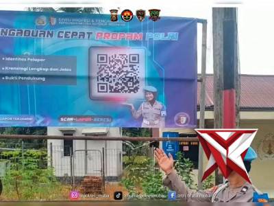 PEMASANGAN SPANDUK DAN PENGADUAN PROPAM POLRI POLRES MUSI BANYUASIN