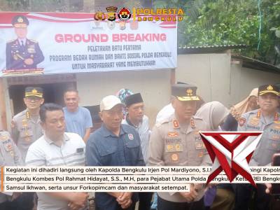 *Kapolresta Bengkulu dampingi Kapolda Bengkulu giat Ground Breaking*