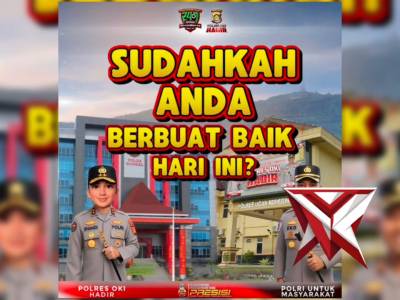 Polsek Pampangan pembersihan lingkungan - PoliceTube