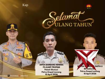 Kapolres empat lawang beserta staff dan jajaran mengucapkan selamat ulang tahun