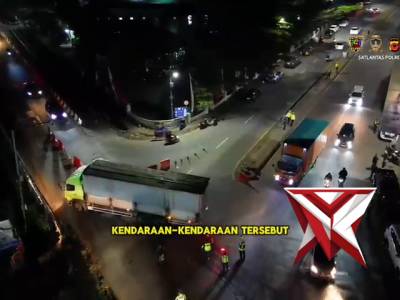 Antisipasi Puncak Arus Mudik Lebaran 2026, Polres Sukabumi Kota Sekat Kendaraan Sumbu 3 di Perbatasa
