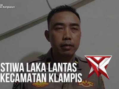 Penyampaian Peristiwa Laka Lantas TKP Kecamatan Klampis Oleh Kasi Humas Polres Bangkalan