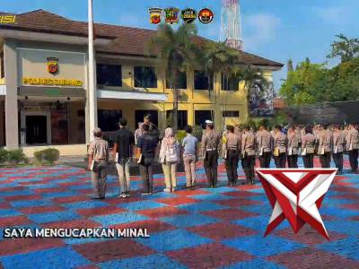 Kapolres Subang pimpin Apel Jam Pimpinan dilanjutkan Halal Bihalal Personel Polres Subang