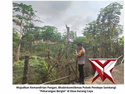 Wujudkan Kemandirian Pangan, Bhabinkamtibmas Polsek Pendopo Sambangi "Pekarangan Bergizi" di Desa Ka