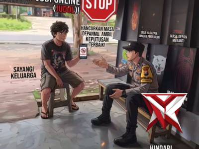 Himbauan Kamtibmas anggota Bhabinkamtibmas Polsek Jayaloka tentang larangan bemain JUDOL - PoliceTube