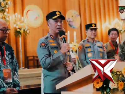 Kapolda Sumatera Selatan Irjen Pol Sandi Nugroho meninjau langsung pengamanan puncak perayaan Paskah