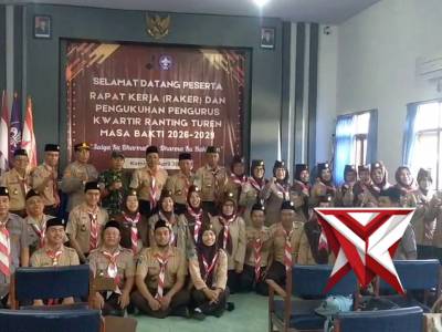 Bersama Muspika Kapolsek Turen Polres Malang Dalam Kegiatan Pelantikan Pengurus Pramuka.