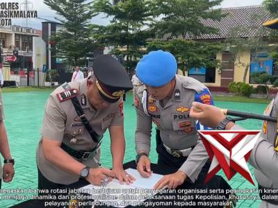 Kapolres Tasikmalaya Kota Pimpin Upacara Serah Terima Jabatan Pejabat Utama - PoliceTube