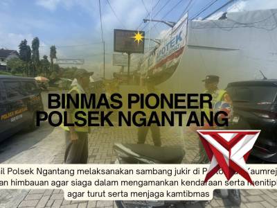 Polsek Ngantang Melaksanakan Patroli Pertokoan Kaumrejo Guna Implementasi Program Binmas Pioneer