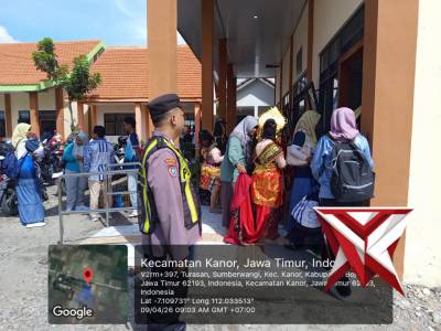 Personel Polsek Kanor pengamanan giat di SLB