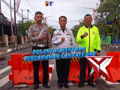 Anggota satlantas polres indramayu melaksanakan Pengaman car free day. - PoliceTube