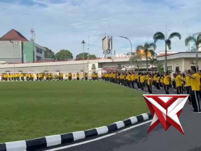 DIRRESKRIMSUS MELAKSANAKAN SENAM BERSAMA BAPAK WAKAPOLDA DAN PJU POLDA SUMSEL