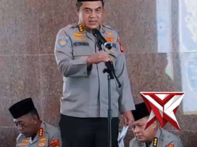 Kapolda Sumsel, Irjen Pol Dr. Sandi Nugroho, S.I.K., S.H., M.Hum., memimpin kegiatan Tasyakuran