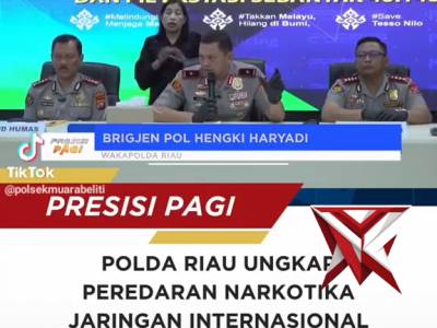 Polda Riau mengungkap jaringan narkoba internasional