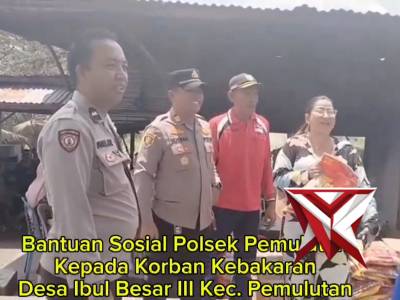 Bantuan Sosial Polsek Pemulutan Kepada Korban Kebakaran Desa Ibul Besar III Kec. Pemulutan