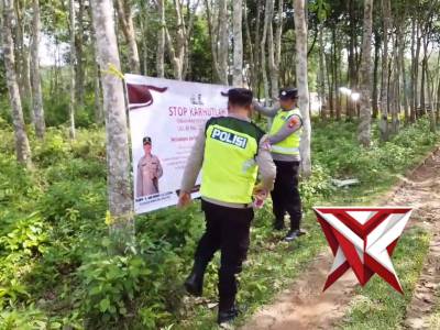 Patroli himbauan dan pemasangan spanduk karhutla