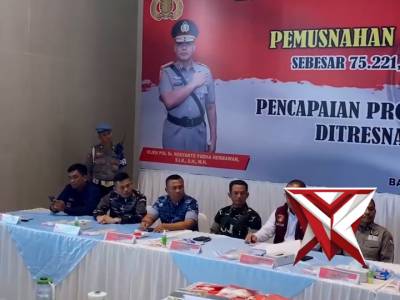 Polda Kalsel musnahkan 75,2 kg sabu + 15.742 butir ekstasi senilai Rp78,13 Miliar